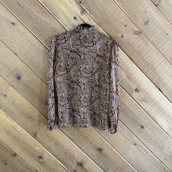 Nili Lotan Silk Ruffle Button Down Blouse, Size S - Picture 4 of 6